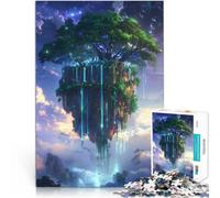 Jigsaw Puzzles 1000 Piece for teenagers Floating Island with Waterfall Stress Reliever Staycation Kill time 26x38cm Good Gift for Age 14 Years Up