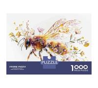 Jigsaw Puzzles 1000 Piece for Teenagers Floral Bee Art Print Adult Puzzles Relaxing Games Pattern Assembly Birthday Present, Gifts, 70x50cm/1000pcs