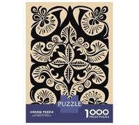 Jigsaw Puzzles 1000 Piece for Teenagers Floral Ornament in Black And Beige Jigsaws for Adults Anti-Stress Toys For Family Fun Gifts for Friends And Family 70x50cm/1000pcs