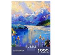 Jigsaw Puzzles 1000 Piece for Teenagers Flowers on The Lake by The Adult Puzzles Hands-on Game Perfect Decoration Great Gift for Gaming 52x38cm/1000pcs
