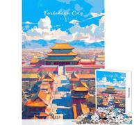 Jigsaw Puzzles 1000 Piece for Teenagers Forbidden City A Glimpse Fun Group Bonding Activity Indoors Memorable Festive Present Option (50x75cm)