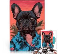 Jigsaw Puzzles 1000 Piece for teenagers French Bulldog in Hawaiian Shirt Analyse und Logik Ein Kunstwerk52x38cm