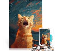Jigsaw Puzzles 1000 Piece for teenagers Funny cat scream style Family Game for and is ideal as a gift for the whole family 26x38cm