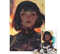 Jigsaw Puzzles 1000 Piece for Teenagers Futuristic Heroine, Explosion Sci-Fi Portrait Help The Brain Exercise Home Art Decor Practical Game for Ages 14 And over (38x52cm)