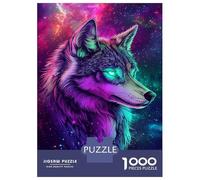 Jigsaw Puzzles 1000 Piece for Teenagers Galactic Wolf Glow -3 Teenager Puzzles Hands-on Game Wall Decoration Challenging To Complete 70x50cm/1000pcs