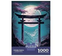 Jigsaw Puzzles 1000 Piece for Teenagers Geisha Moonlit Torii Jigsaw Puzzle Relaxing Games Wall Decoration Gifts for Friends And Family 38x26cm/1000pcs