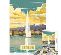 Jigsaw Puzzles 1000 Piece for Teenagers Geneva Fun Group Bonding Activity Indoors Memorable Festive Present Option (38x52cm)