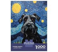 Jigsaw Puzzles 1000 Piece for Teenagers Giant Schnauzer Starry Jigsaw Relax Games But Fun And Humorous Birthday Present, Gifts, 52x38cm/1000pcs
