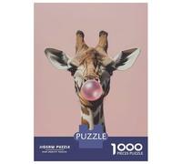 Jigsaw Puzzles 1000 Piece for Teenagers Giraffe Blowing Pink Bubble Gum Jigsaws for Adults Anti-Stress Toys Home Decoration Challenging To Complete 52x38cm/1000pcs