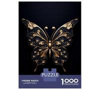 Jigsaw Puzzles 1000 Piece for Teenagers Gold Dark Butterfly Adult Puzzles Relax Games Pattern Assembly Great Gift for Gaming 70x50cm/1000pcs