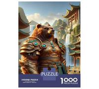 Jigsaw Puzzles 1000 Piece for Teenagers Golden Bear Armor Statue Adult Puzzles Relax Games But Fun And Humorous Challenging To Complete 38x26cm/1000pcs
