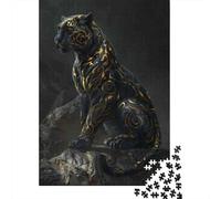 Jigsaw Puzzles 1000 Piece for Teenagers Golden Black Panther Statue Teenager Puzzles Hands-on Game Improve Memory Gifts for Friends And Family 52x38cm/1000pcs
