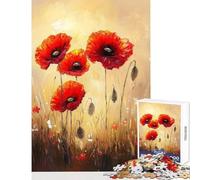 Jigsaw Puzzles 1000 Piece for Teenagers Golden Fields︰ Radiant Wildflowers at Dawn Practical Game for The Whole Family DIY Toys Every Piece Is Unique - (50X75cm)