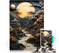 Jigsaw Puzzles 1000 Piece for teenagers Golden Japanese Eclipse Quizspiel eignet sich ideal als Geschenk für die ganze Familie52x38cm