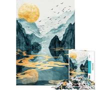 Jigsaw Puzzles 1000 Piece for Teenagers Golden Lake Help The Brain Exercise For Family Fun Fun Games Suitable for Ages 14 And Up (50x75cm)