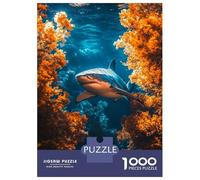 Jigsaw Puzzles 1000 Piece for Teenagers Great White Shark in Coral Reef Adult Puzzles Hands-on Game Perfect Decoration Great Gift for Gaming 70x50cm/1000pcs
