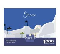 Jigsaw Puzzles 1000 Piece for Teenagers Greece Illustration Adult Puzzles Relaxing Games Pattern Assembly Birthday Present, Gifts, 52x38cm/1000pcs
