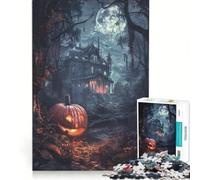 Jigsaw Puzzles 1000 Piece for Teenagers Haunted House Halloween, Educational Games, Pattern Assembly, Artists' Collection, Fine Arts 38X26CM