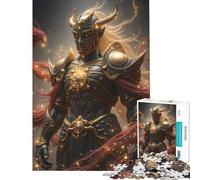 Jigsaw Puzzles 1000 Piece for Teenagers Horned Warrior in Golden Armor Fun at Home Activities, For Family Fun Impossible Game for 14+ Puzzle Game Offered (38x52cm)