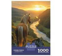 Jigsaw Puzzles 1000 Piece for Teenagers Horse Overlooking A Sunset River Valley Puzzle for Adults Relax Games Home Decoration Educational Challenge 70x50cm/1000pcs