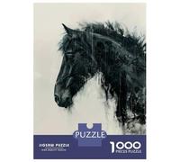 Jigsaw Puzzles 1000 Piece for Teenagers Horse Painting Profile Art Adult Puzzles Relax Games Pattern Assembly Great Gift for Gaming 38x26cm/1000pcs