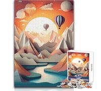 Jigsaw Puzzles 1000 Piece for Teenagers Hot Air Balloons Over Mountains Toy Intellectual Game Staycation Kill Time Secret Santa Gifts Size 50x75cm