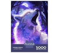 Jigsaw Puzzles 1000 Piece for Teenagers Howling Magical Wolf Puzzles for Adults Fun Games Analysis And Logic Educational Challenge 38x26cm/1000pcs