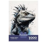 Jigsaw Puzzles 1000 Piece for Teenagers Iguana Beauty Inked Lizard Adult Puzzles Relax Games Pattern Assembly Great Gift for Gaming 52x38cm/1000pcs
