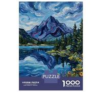 Jigsaw Puzzles 1000 Piece for Teenagers Impressionist Mountain Lake Landscape Adult Puzzles Hands-on Game Perfect Decoration Great Gift for Gaming 38x26cm/1000pcs