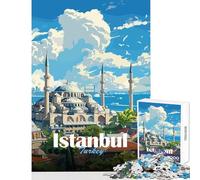 Jigsaw Puzzles 1000 Piece for Teenagers Istanbul Skyline Educational Toy Great Gift for Games Practical Game Educational Challenge Size 50x75cm