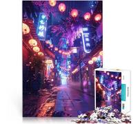 Jigsaw Puzzles 1000 Piece for teenagers Japan Neon Streets Familienspiel für und Tolles Geschenk für Spiele52x38cm