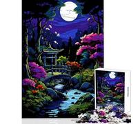 Jigsaw Puzzles 1000 Piece for Teenagers Japan Zen Garden Pixel Art Fun Group Bonding Activity Indoors Memorable Festive Present Option (38x52cm)