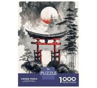 Jigsaw Puzzles 1000 Piece for Teenagers Japanese Torii Gate Ink Teenager Puzzles Hands-on Game Wall Decoration Challenging To Complete 38x26cm/1000pcs