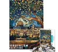 Jigsaw Puzzles 1000 Piece for Teenagers Jerusalem Palestine Poster Jigsaw Puzzle Brain Teaser Game Difficult Challenge Challenging To Complete (Size 50x75cm)