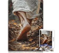 Jigsaw Puzzles 1000 Piece for Teenagers Jesus Walking, Follow Him Toys Educational Games But Fun And Humorous Art Work Gift Size 50x75cm