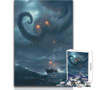 Jigsaw Puzzles 1000 Piece for Teenagers Krakens Wrath Beautiful Design Game Improve Memory Birthday Gift Size 50x75cm