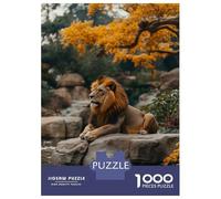 Jigsaw Puzzles 1000 Piece for Teenagers Lion Resting on Rock by Water Puzzles for Adults Anti-Stress Toys Analysis And Logic Birthday Present, Gifts, 38x26cm/1000pcs