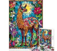 Jigsaw Puzzles 1000 Piece for Teenagers Llama in A Garden Practical Game Tough Challenge Educational Toy Every Piece Is Unique - (38x26cm)
