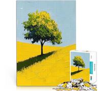 Jigsaw Puzzles 1000 Piece for teenagers Lone Tree in Field Lernspiele DIY Spielzeug mit passendem Poster und Quizblatt52x38cm