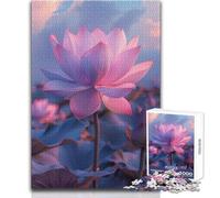 Jigsaw Puzzles 1000 Piece for Teenagers Lotus Blossoms Beautiful Design Game Improve Memory Birthday Gift Size 38x26cm