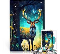 Jigsaw Puzzles 1000 Piece for teenagers Magic Realism Deer Stressabbau-Spielzeug Wunschliste mit dem Weihnachtsmann52x38cm