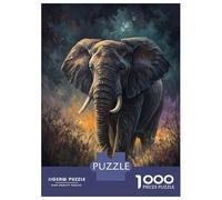 Jigsaw Puzzles 1000 Piece for Teenagers Majestic Elephant in A Dramatic Landscape Jigsaws for Adults Anti-Stress Toys For Family Fun Gifts for Friends And Family 38x26cm/1000pcs