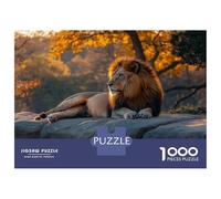Jigsaw Puzzles 1000 Piece for Teenagers Majestic Lion Resting on Rock Puzzle for Adults Relax Games Home Decoration Educational Challenge 38x26cm/1000pcs