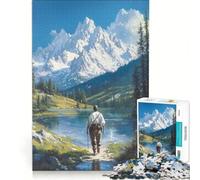 Jigsaw Puzzles 1000 Piece for Teenagers Man Walking Towards Mountain Educational Games Pattern Assembly Artists' Collection Fine Arts 38x52cm