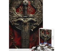 Jigsaw Puzzles 1000 Piece for Teenagers Medieval Sword Relaxing Games Analysis And Logic Toy Wall Decor Unique Birthday And Xmas Gifts (38X26cm)