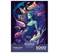 Jigsaw Puzzles 1000 Piece for Teenagers Mermaid Abstract Jigsaw Puzzle Relaxing Games Wall Decoration Gifts for Friends And Family 38x26cm/1000pcs