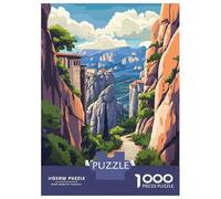 Jigsaw Puzzles 1000 Piece for Teenagers Meteora Monasteries Trail Greece Art Jigsaws for Adults Anti-Stress Toys For Family Fun Gifts for Friends And Family 38x26cm/1000pcs
