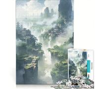 Jigsaw Puzzles 1000 Piece for Teenagers Mists of The Ancient Gorge Educational Games Pattern Assembly Artists' Collection Fine Arts 50x75cm