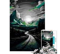 Jigsaw Puzzles 1000 Piece for Teenagers Mountain Road Landscape with Cloudy Sky Toys Educational Games Brain Teaser Game for The Whole For Birthdays (Size 38x52cm)