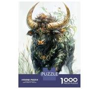 Jigsaw Puzzles 1000 Piece for Teenagers Mythical Black Bull Jigsaw Puzzle Relaxing Games Wall Decoration Gifts for Friends And Family 52x38cm/1000pcs